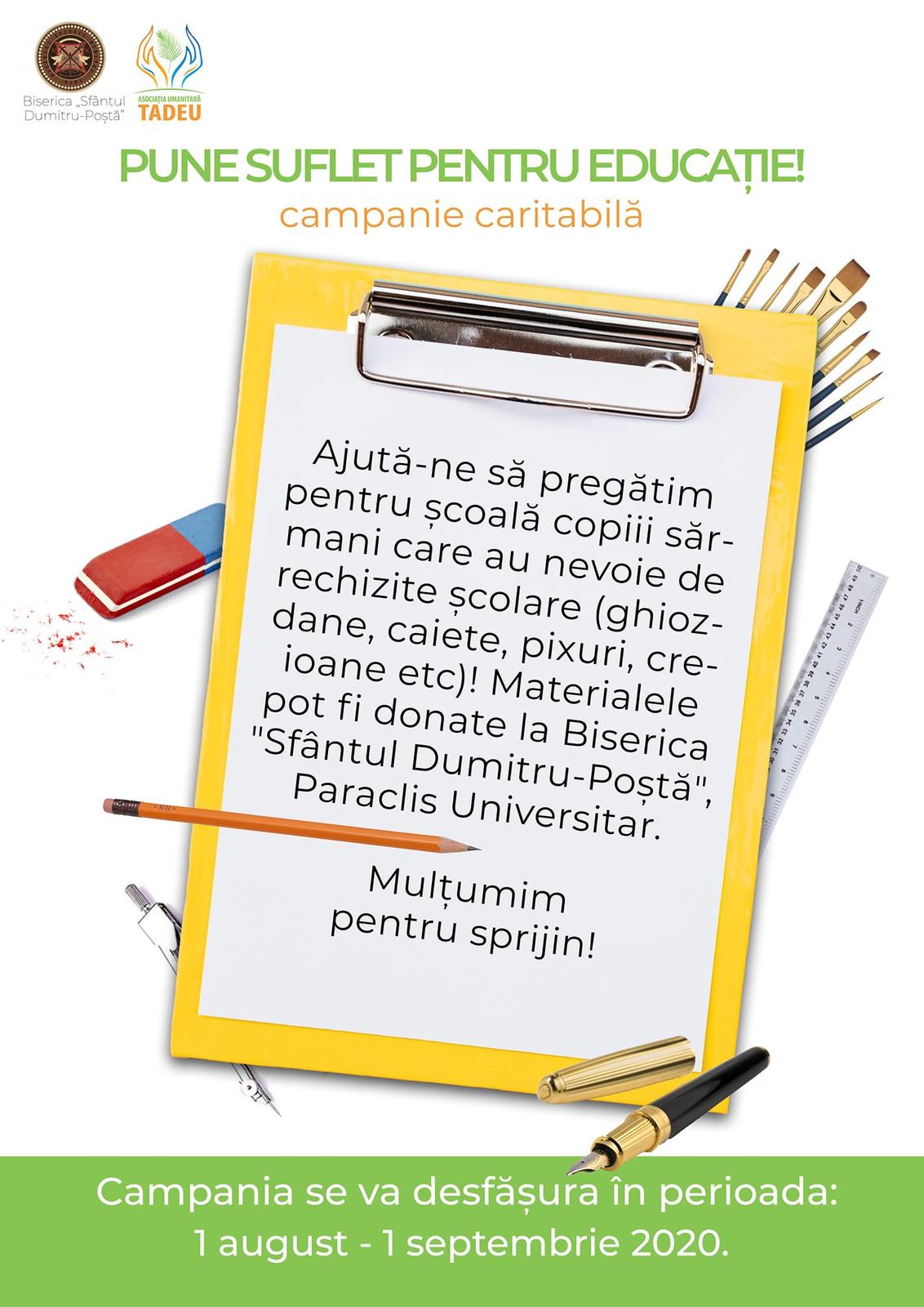 Campania „Pune suflet pentru educație”